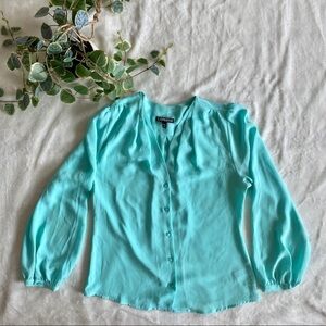 Express Turquoise Long Sleeve Blouse
